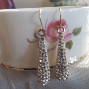 14k gold and Swarovsky crystals earrings